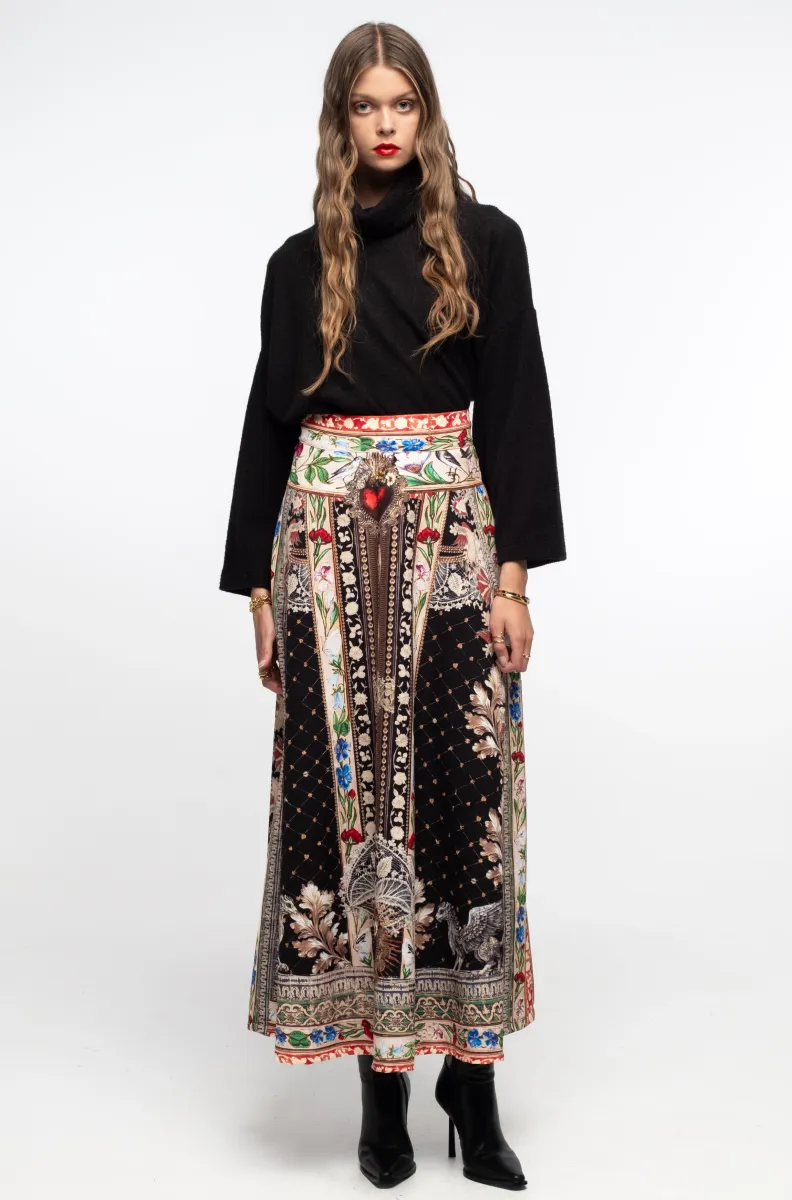 γυναικεία μακριά φούστα με διάφορα σχέδια από την peace and chaos, opulence long skirt