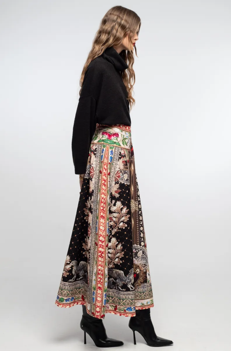 γυναικεία μακριά φούστα με διάφορα σχέδια από την peace and chaos, opulence long skirt