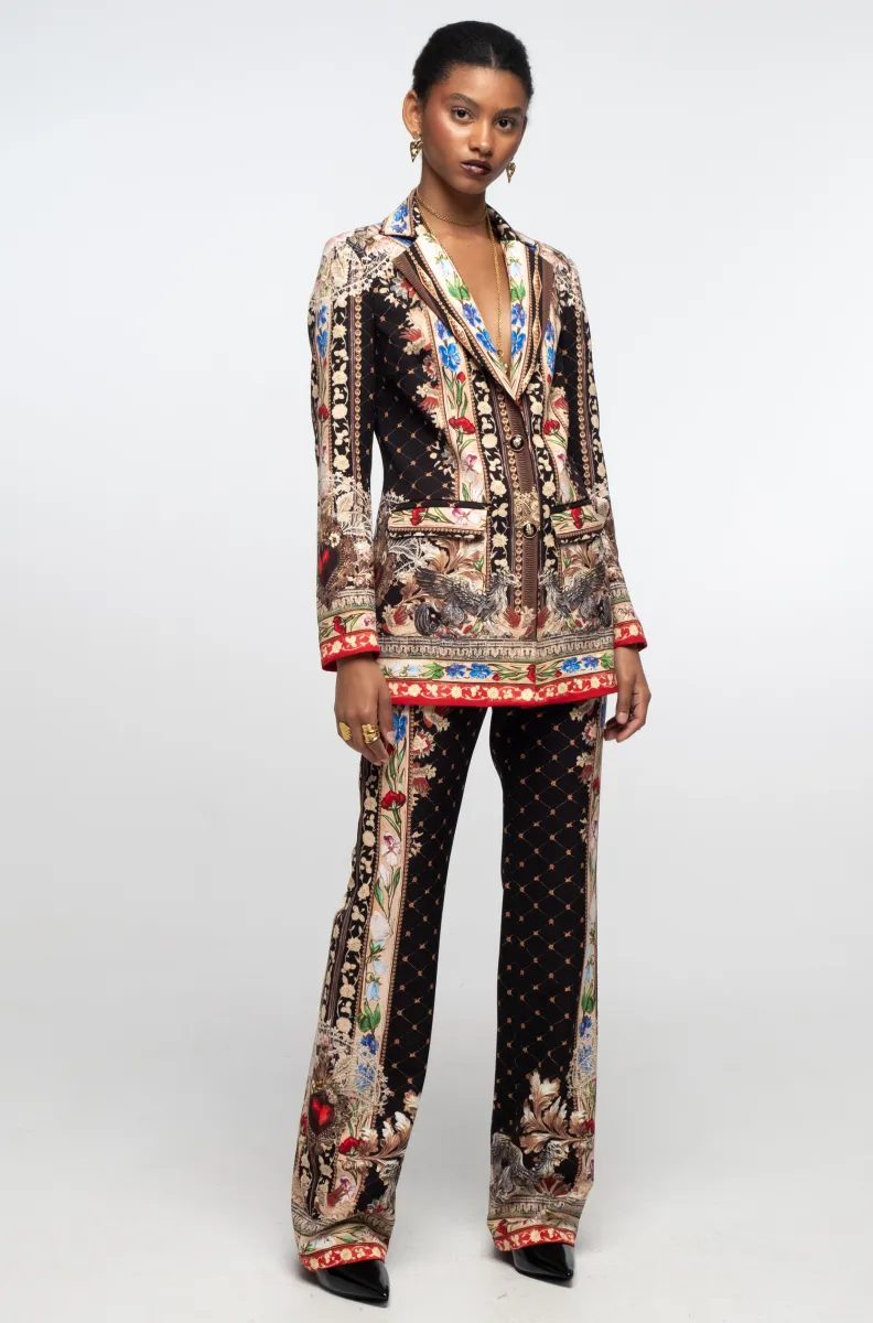 peace-and-chaos-opulence-pants4 γυναικείο βελούδινο παντελόνι με διάφορα σχέδια σε μαύρο φόντο από την Peace and chaos, opulence pants