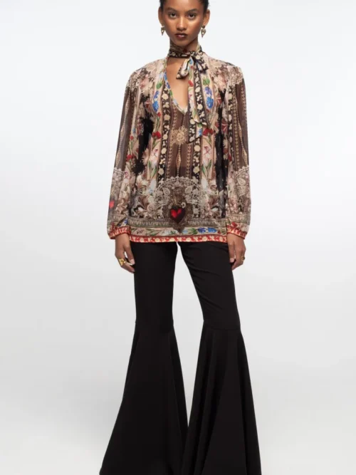 γυναικείο διάφανο πουκάμισο με διάφορα σχέδια από την peace and chaos, opulence top