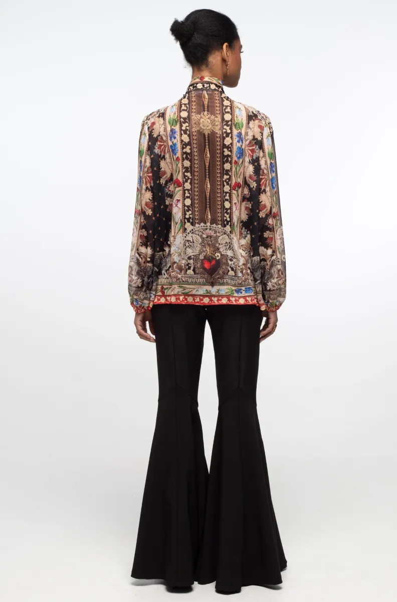 γυναικείο διάφανο πουκάμισο με διάφορα σχέδια από την peace and chaos, opulence top