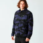 ανδρικό μπουφάν με φλιςμ διχρωμία μαύρο και μωβ από την picture, bemidji jacket retro fusion print