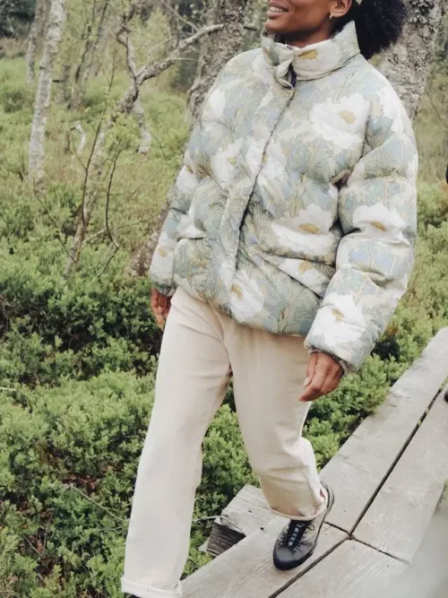 γυναικείο μπουφάν με σχέδιο λουλούδια από την picture, flib puffer jacket