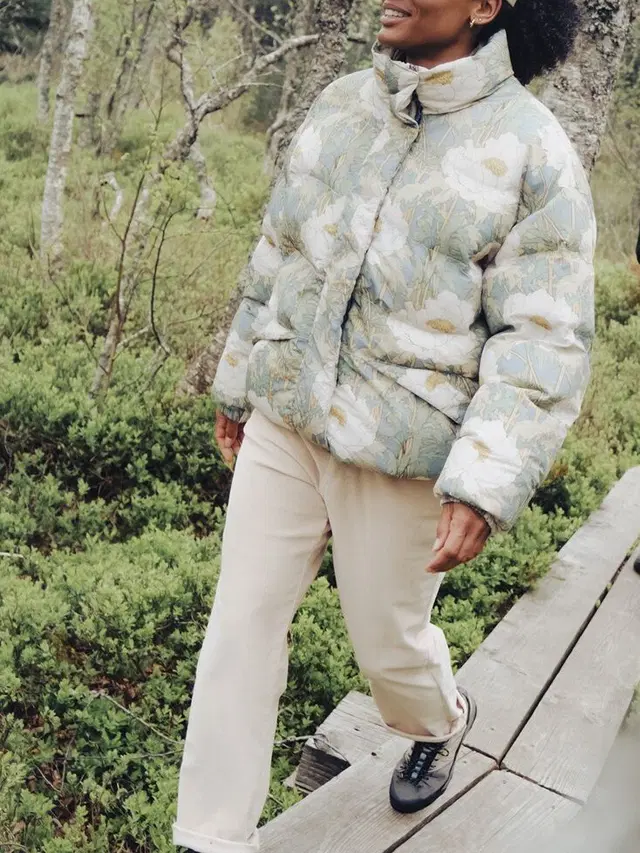 γυναικείο μπουφάν με σχέδιο λουλούδια από την picture, flib puffer jacket