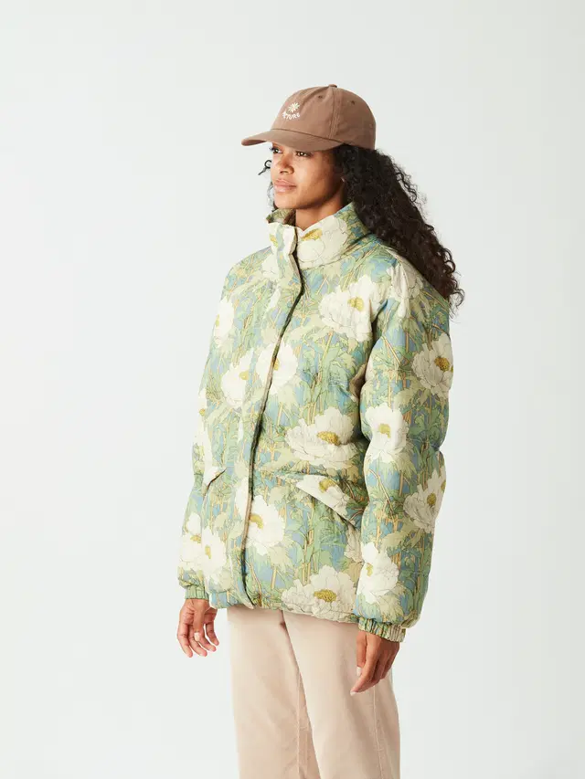 picture-flib-puffer-jacket-timeless-flower-print2 γυναικείο μπουφάν με σχέδιο λουλούδια από την picture, flib puffer jacket