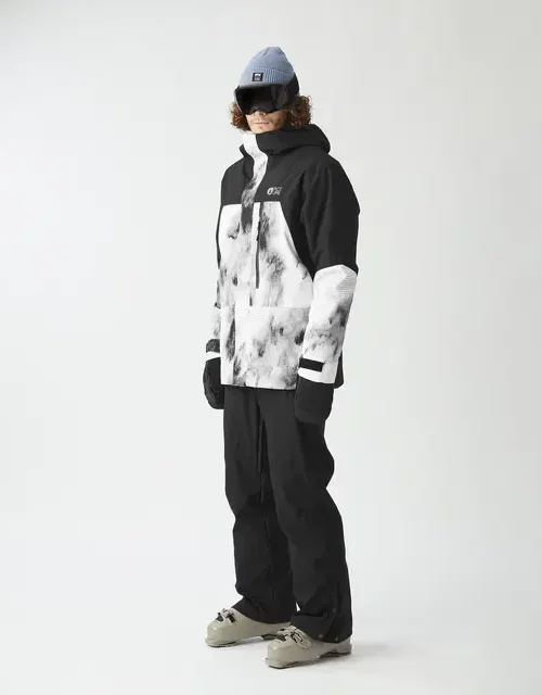 ανδρικό τεχνικό μπουφάν με ασπρόμαυρα χρώματα από την Picture, jomoh jacket snowy pine print