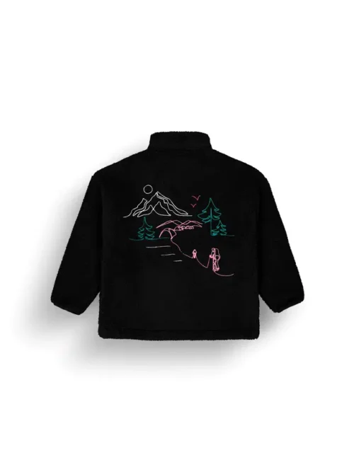 γυναικείο μπουφάν φλις σε μαύρο χρώμα με σχέδια στην πλάτη από την picture, nyss embro zip fleece