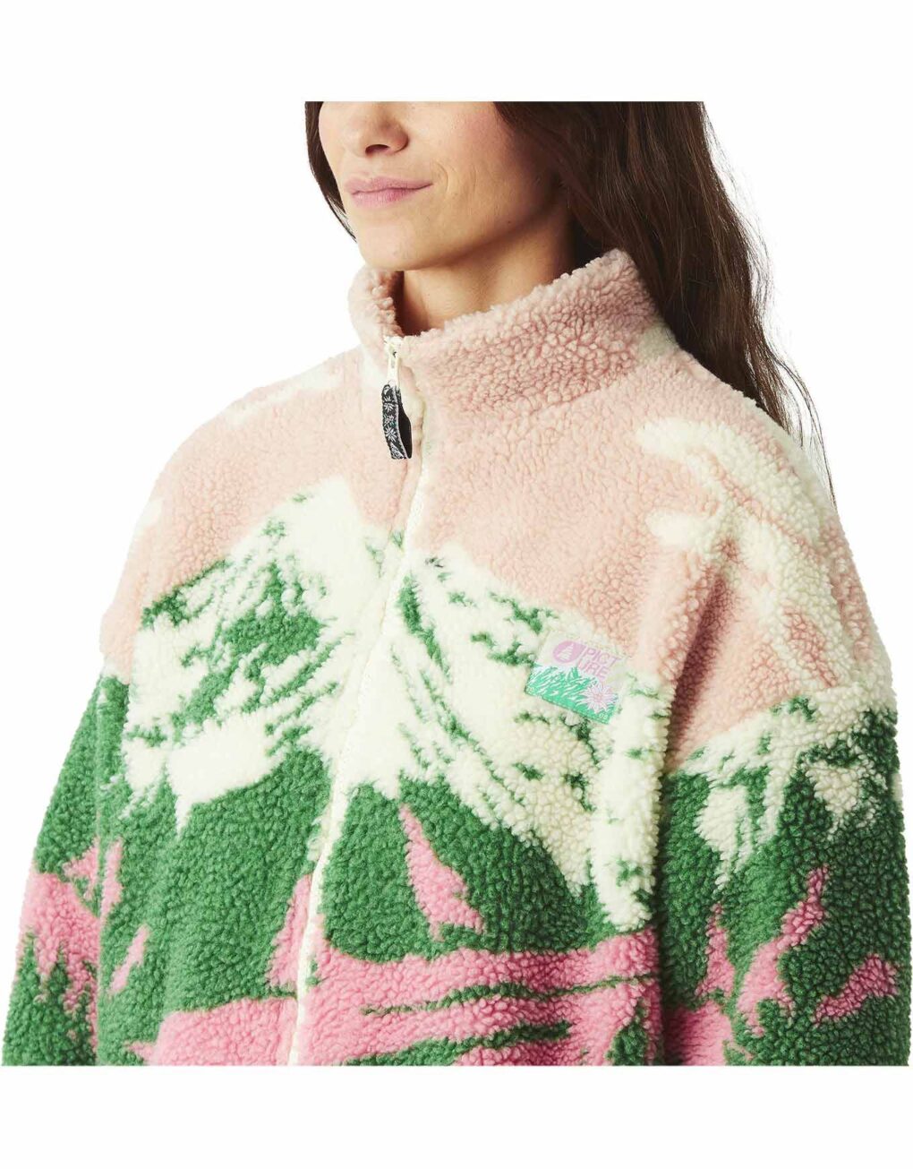 γυναικείο μπουφάν με διάφορα σχέδια και χώματα από την picture, nyss zip fleece