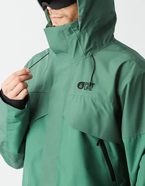 ανδρικό μπουφάν σε πράσινο χρώμα, τεχνικό για χιονοδρομία από την picture, orosi jacket smoke pine