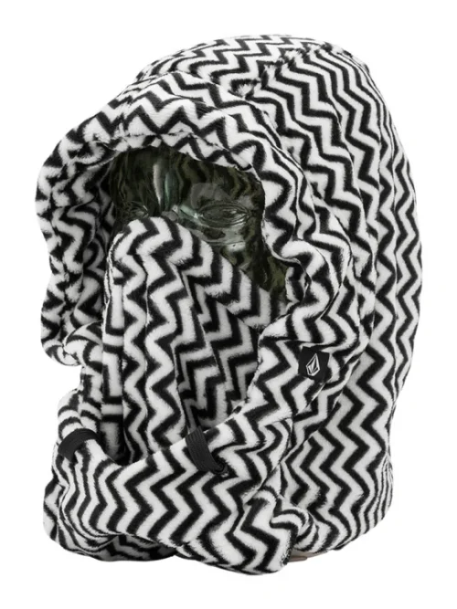 γυναικεία γούνινη κουκούλα με ασπρόμαυρο σχέδιο από την volcom, dang hood