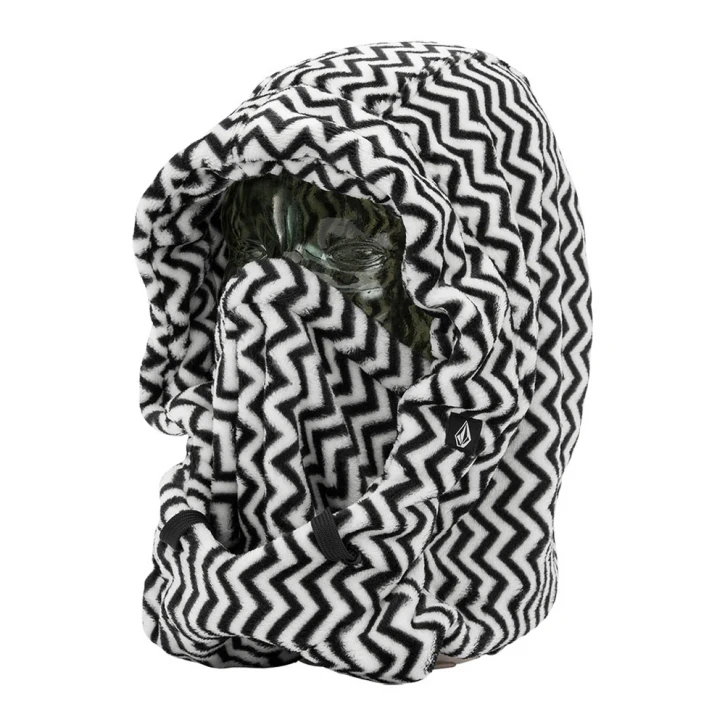 γυναικεία γούνινη κουκούλα με ασπρόμαυρο σχέδιο από την volcom, dang hood