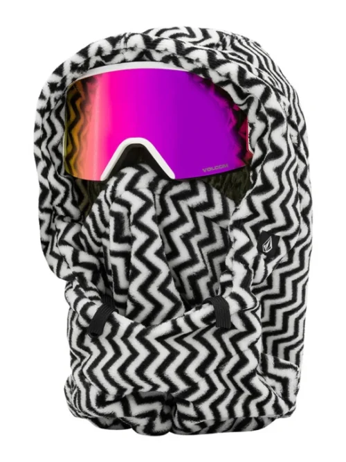 γυναικεία γούνινη κουκούλα με ασπρόμαυρο σχέδιο από την volcom, dang hood