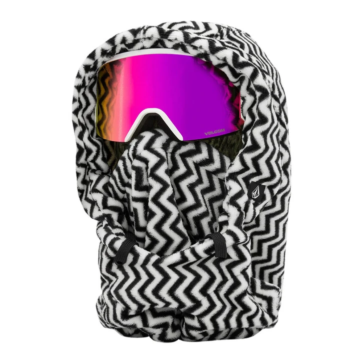 γυναικεία γούνινη κουκούλα με ασπρόμαυρο σχέδιο από την volcom, dang hood