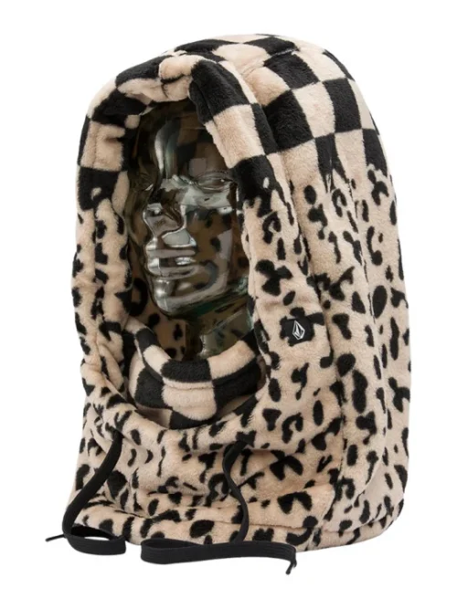 γούνινη κουκούλα με σχέδιο και γήινα χρώματα από την volcom, dang hood