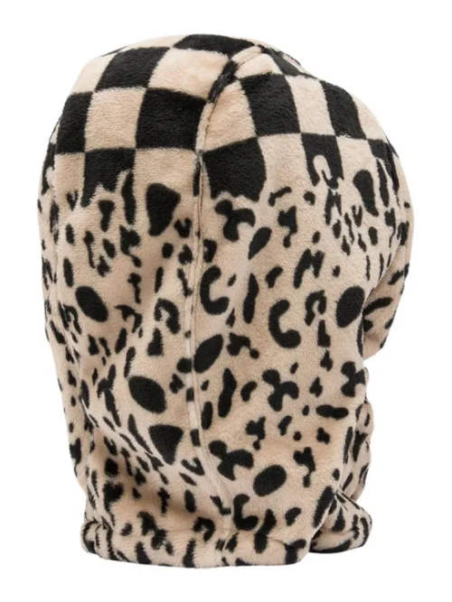 γούνινη κουκούλα με σχέδιο και γήινα χρώματα από την volcom, dang hood