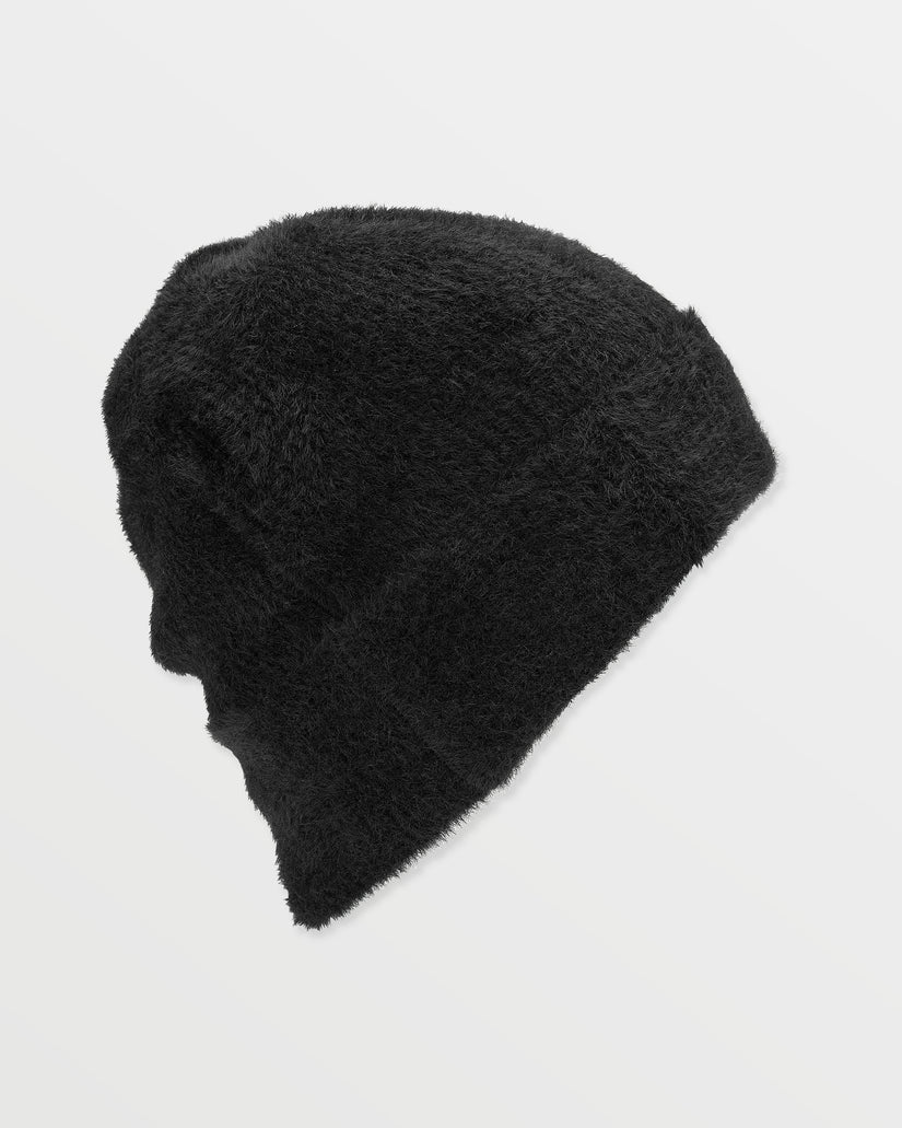 γούνινος σκούφος σε μαύρο χρώμα από την volcom, fuzz teddy beanie