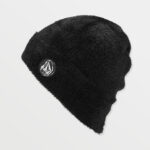 γούνινος σκούφος σε μαύρο χρώμα από την volcom, fuzz teddy beanie
