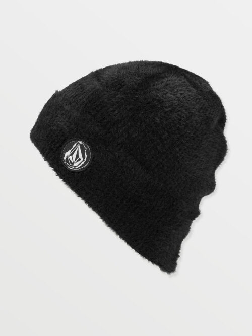 γούνινος σκούφος σε μαύρο χρώμα από την volcom, fuzz teddy beanie