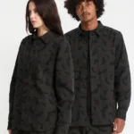 πουκάμισο σε γκρι χρώμα και με μαύρα σχέδια από την volcom, jj villard shirt