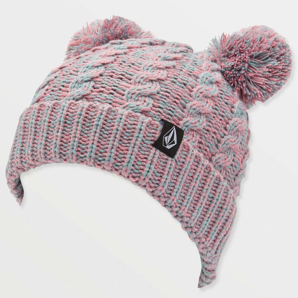 παιδικός σκούφος με πομ πομ σε ροζ χρώμα από την volcom, kids stone pom beanie