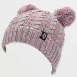 παιδικός σκούφος με πομ πομ σε ροζ χρώμα από την volcom, kids stone pom beanie