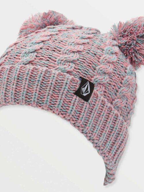 παιδικός σκούφος με πομ πομ σε ροζ χρώμα από την volcom, kids stone pom beanie