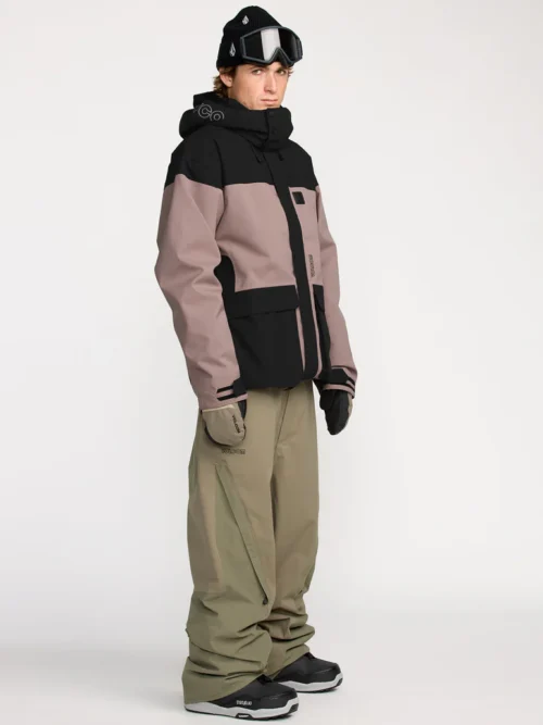 ανδρικό μπουφάν για χειμερινές δραστηριότητές με διχρωμία ροζ και μαύρο από την volcom, kleveland jacket