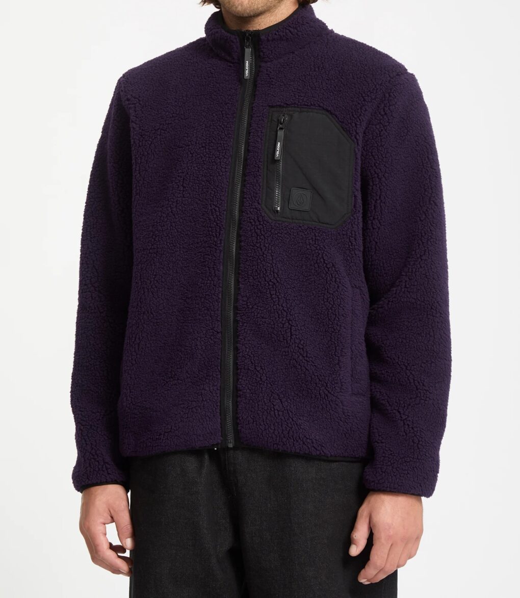 φλις ζακέτα σε μωβ χρώμα από την volcom, muzzer fuzzar zip fleece jacket