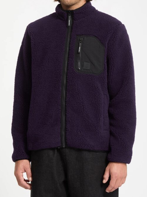 φλις ζακέτα σε μωβ χρώμα από την volcom, muzzer fuzzar zip fleece jacket