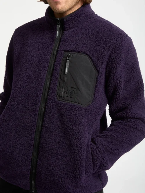 φλις ζακέτα σε μωβ χρώμα από την volcom, muzzer fuzzar zip fleece jacket