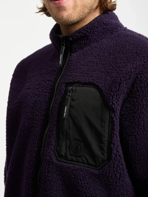 Volcom Muzzer Fuzzar Zip Fleece - Dark Purple Ζακέτα - Image 6