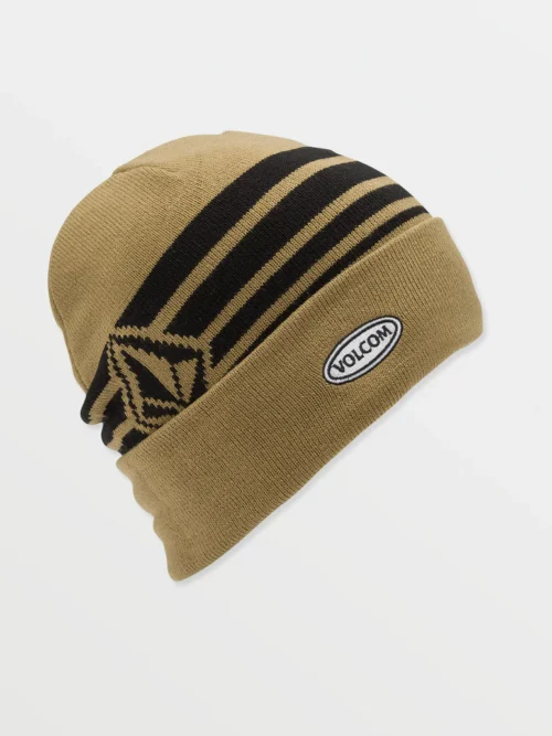 παιδικός σκούφος με διχρωμία από την volcom, powder beanie bronze
