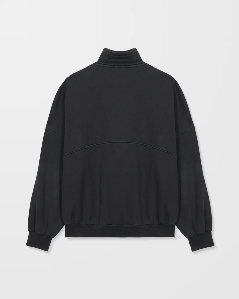 γυναικείο φούτερ χωρίς κουκούλα σε γκρι σκούρο χρώμα από την volcom, reetrostone sweatshirt