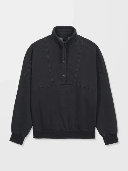 γυναικείο φούτερ χωρίς κουκούλα σε γκρι σκούρο χρώμα από την volcom, reetrostone sweatshirt