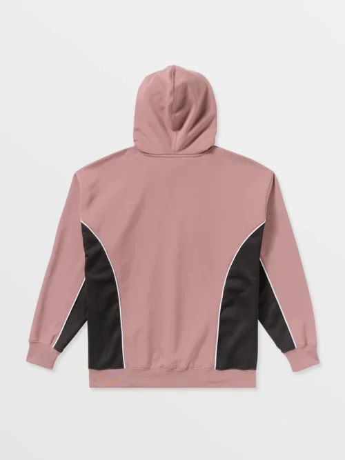 ανδρικό φαρδύ φούτερ με διχρωμία ροζ και μαύρο από την volcom, vital hydro hoodie mauve