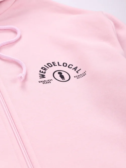 We Ride Local All Terrain Baby Pink Zipped Hoodie Ζακέτα - Image 3