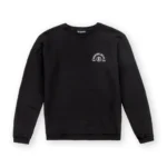 φούτερ σε μαύρο χρώμα με τύπωμα στο μπροστινό και πίσω μέρος από την we ride local, all terrain black crewneck