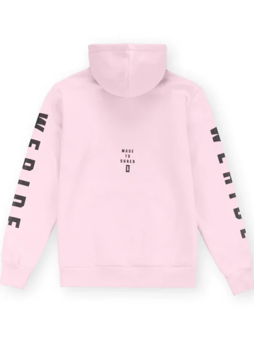 φούτερ σε ροζ χρώμα με τυπώματα από την we ride local, code baby pink hoodie