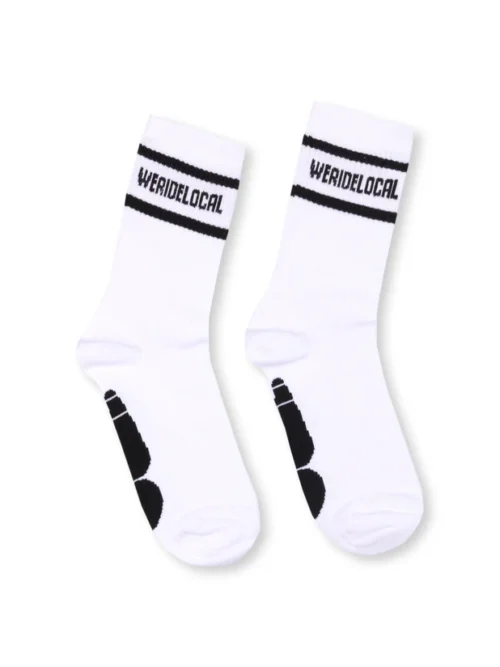 κάλτσες σε λευκό χρώμα από την we ride local, division white socks