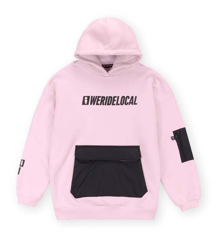 γυναικείο φούτερ σε ροζ χρώμα από την we ride local, enigma baby pink women hoodie