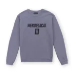 φούτερ χωρίς κουκούλα σε μωβ απαλό χρώμα με τύπωμα στο μπροστινό και πίσω μέρος από την we ride local, low rider pale violet crewneck