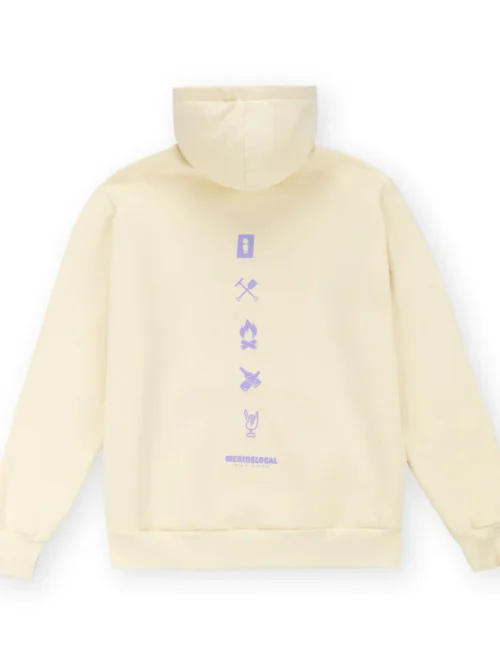 φούτερ σε κίτρινο χρώμα με τύπωμα στο μπροστινό και πίσω μέρος από την we ride local, wild rides banana hoodie