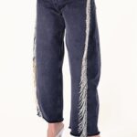 γυναικείο τζιν παντελόνι με στρας στο πλάι από την salt and pepper, gwen black s/w raindrops