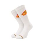 ανδρικές κάλτσες σε λευκό χρώμα με τυπώματα από την bee unusual, chill bitch socks