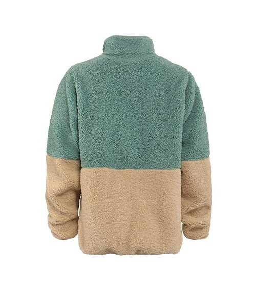 γυναικείο φλις φούτερ με φερμουάρ και διχρωμία πράσινο και μπεζ από την horsefeathers, elvira fleece sweatshirt