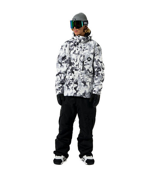 ανδρικό μπουφάν σε άσπρο χρώμα με camo print από την horsefeathers, ranger jacket