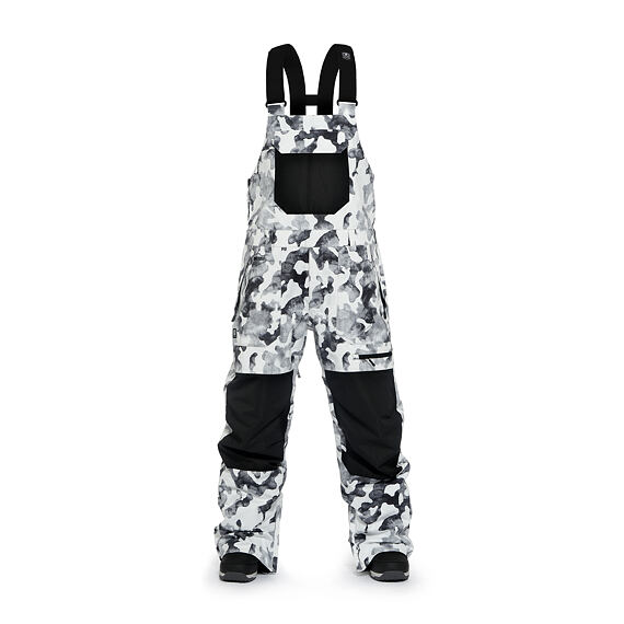 ανδρικό παντελόνι με τιράντες για χιονοδρομίες, σε ασπρόμαυρο χρώμα από την horsefeathers, transfer pants