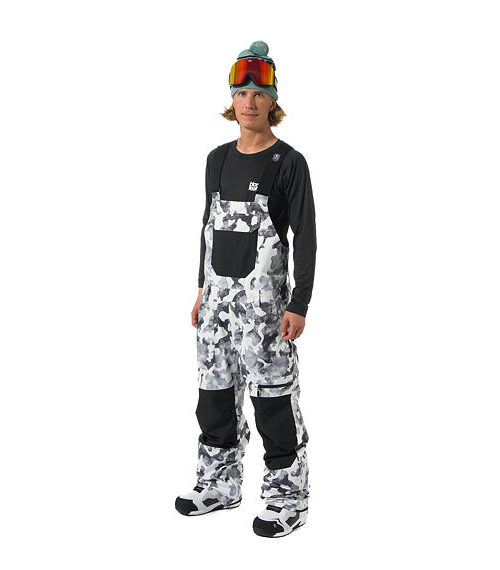 ανδρικό παντελόνι με τιράντες για χιονοδρομίες, σε ασπρόμαυρο χρώμα από την horsefeathers, transfer pants