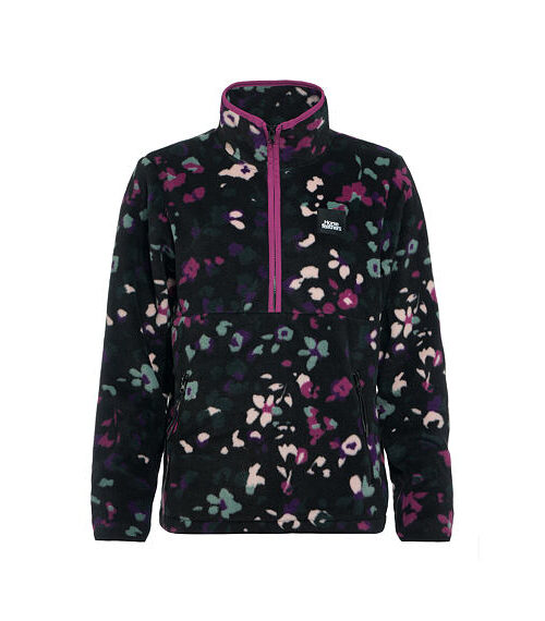 γυναικείο φλις φούτερ με μαύρο φόντο και πολύχρωμα σχέδιο από την horsefeathers, viva fleece sweatshirt