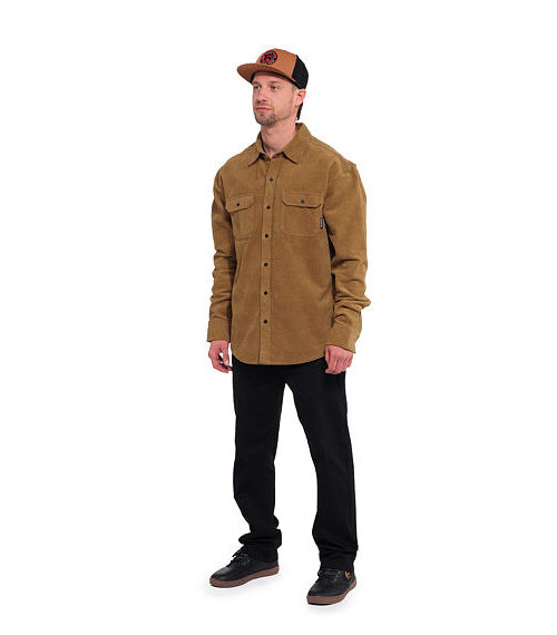 ανδρικό κοτλέ, αδιάβροχο πουκάμισο σε κάμελ χρώμα από την horsefeathers, dough shirt